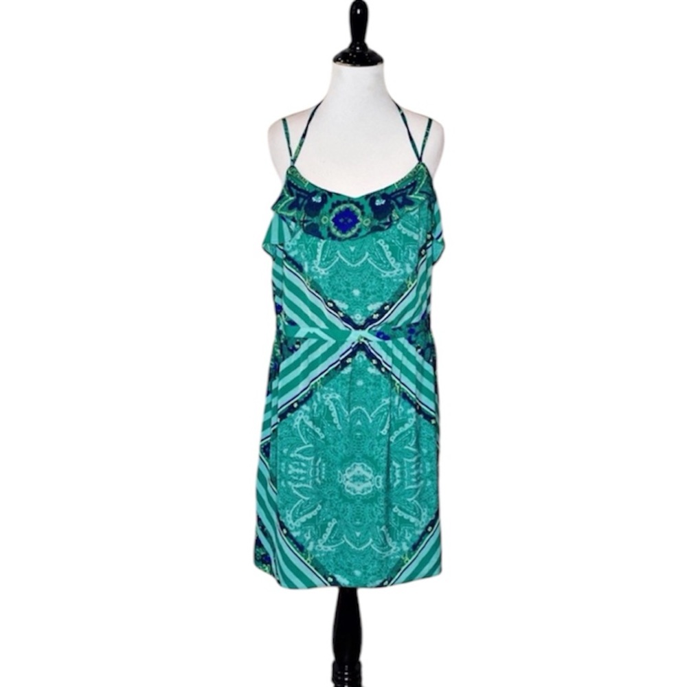 American Eagle Mixed Print Ruffle Dress Size 14
